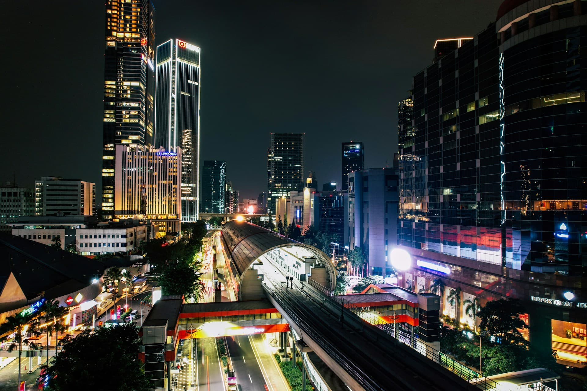 Jakarta city skyline at night — premium urban landscape